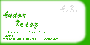 andor krisz business card